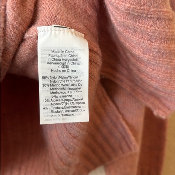 Madewell Sweater Pink Inland turtleneck coziest yarn alpaca wool blend XL - Picture 7 of 11